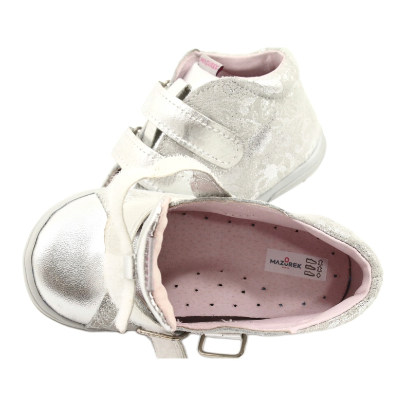 Mazurek Klett-Sport-Leder-Stiefeletten 1264 silberne Blume silber- 5