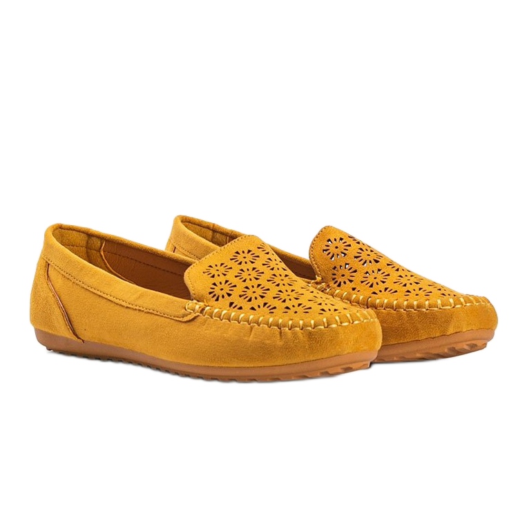 Gelbe Loafer mit durchbrochener Spitze Frida 1