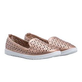 Champagner-Loafer mit durchbrochenem Margari-Finish rosa 1