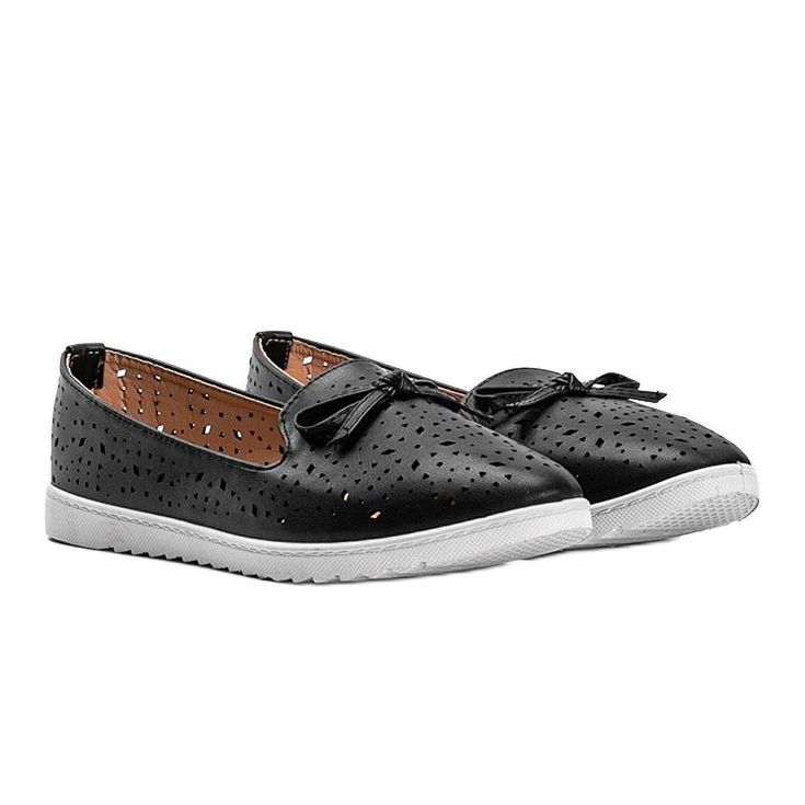Schwarze Loafer mit durchbrochenem Madalyne-Besatz 1