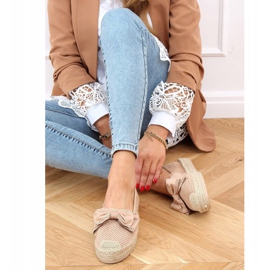 Beige und rosa Espadrilles für Damen J131-22 Beige 2