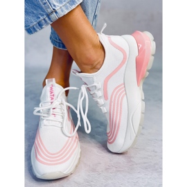 Weiße Sportsocken BX1820-SP WEISS / PINK rosa 1