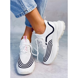 Weiße Sportsocken BX1820-SP WEISS / SCHWARZ 1