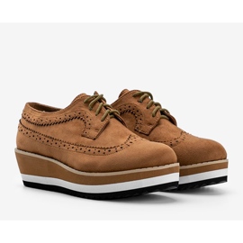 Braune Wildlederschuhe mit hoher Camryn-Sohle 1