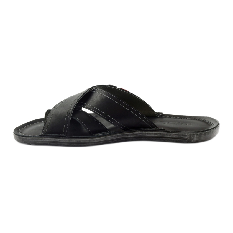 Herren-Leder-Flip-Flops Badura 2893 schwarz rot 2