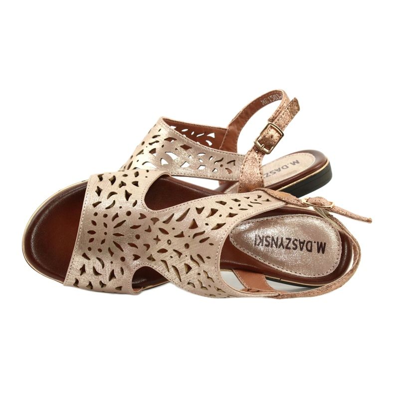 M.Daszyński Durchbrochene goldene Sandalen MR1583-34 4