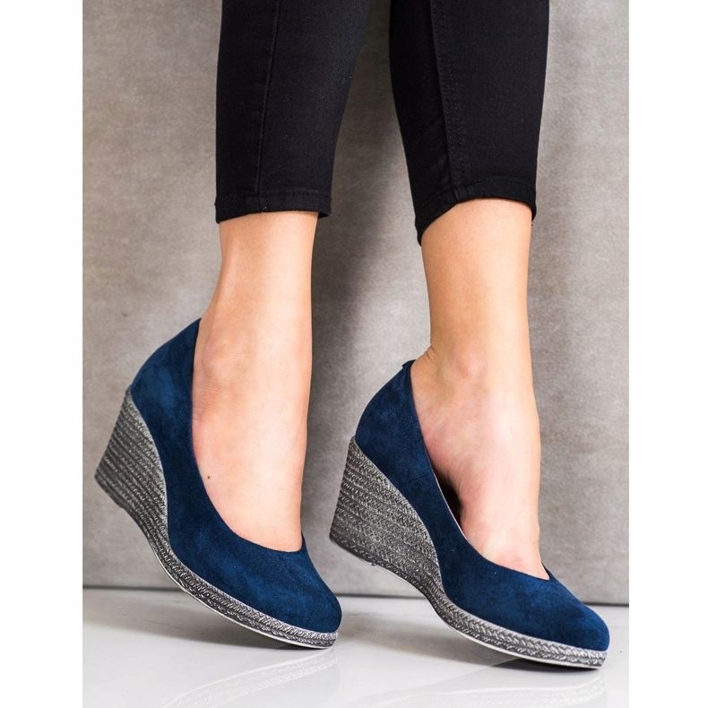 VINCEZA Wildlederpumps blau 2