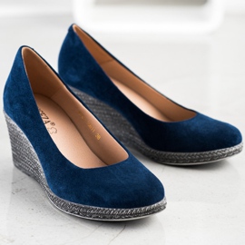 VINCEZA Wildlederpumps blau 1