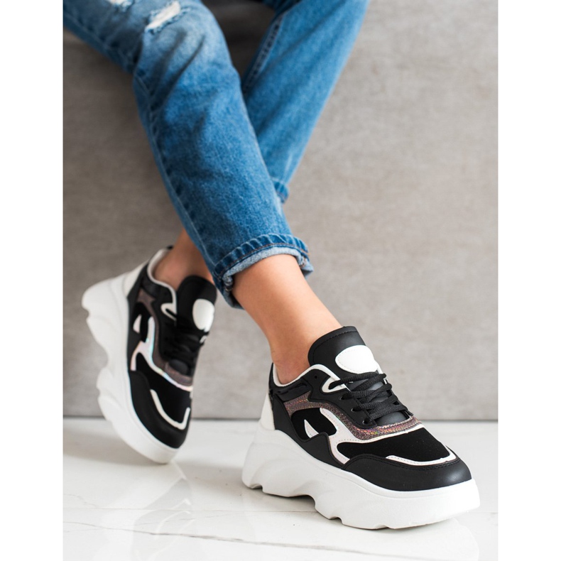 SHELOVET Modische Turnschuhe weiß schwarz 2