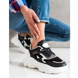 SHELOVET Modische Turnschuhe weiß schwarz 1