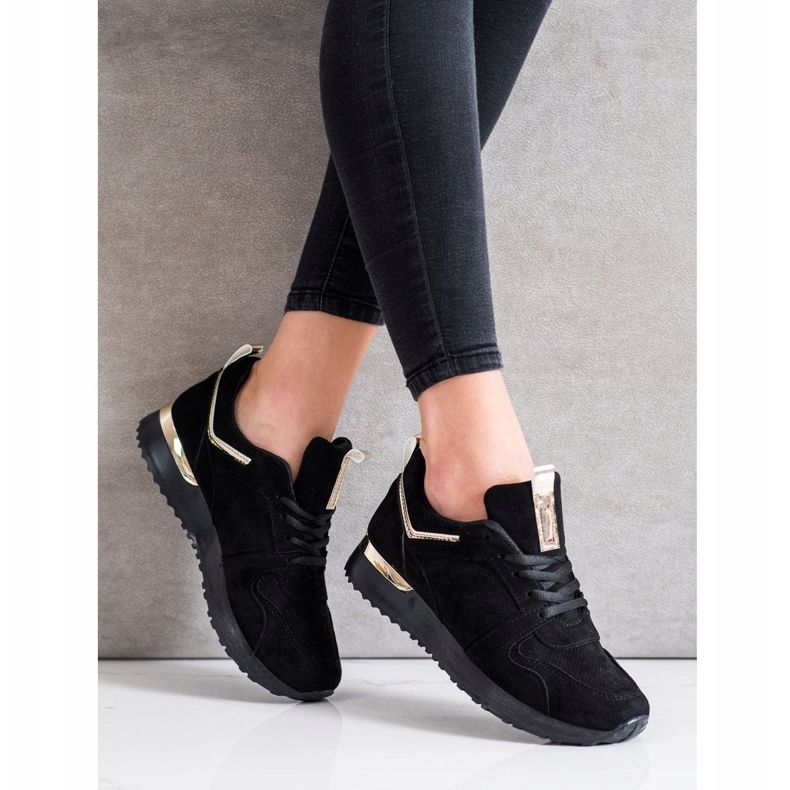 SHELOVET Schwarze Wildleder Sneakers 2