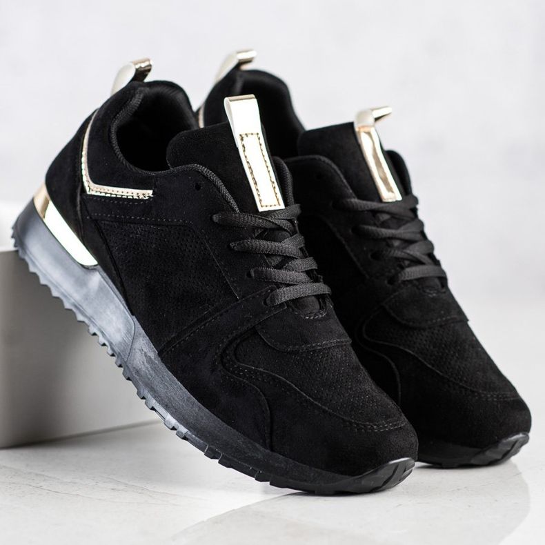 SHELOVET Schwarze Wildleder Sneakers 1