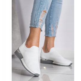 SHELOVET Durchbrochene Turnschuhe aus Textil weiß 1