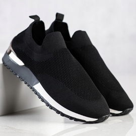 SHELOVET Durchbrochene Turnschuhe aus Textil schwarz 1