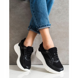 Weide Schwarze Sneaker mit Glitzer 1