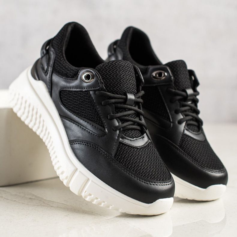 Weide Schwarze Sneaker mit Glitzer 2