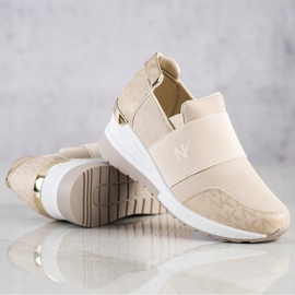 SHELOVET Beige Sneakers zum Hineinschlüpfen 1