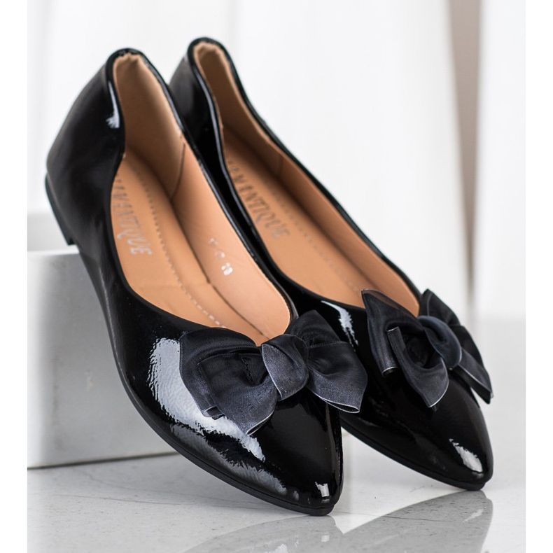 Diamantique Elegante Lackballerinas schwarz 2