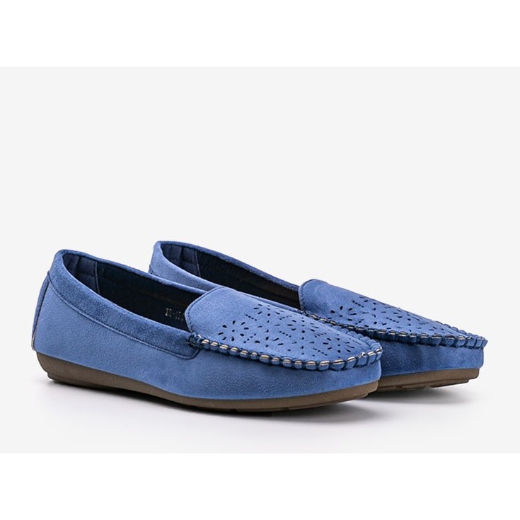 Blaue Loafer mit durchbrochener Justine-Zehe 1
