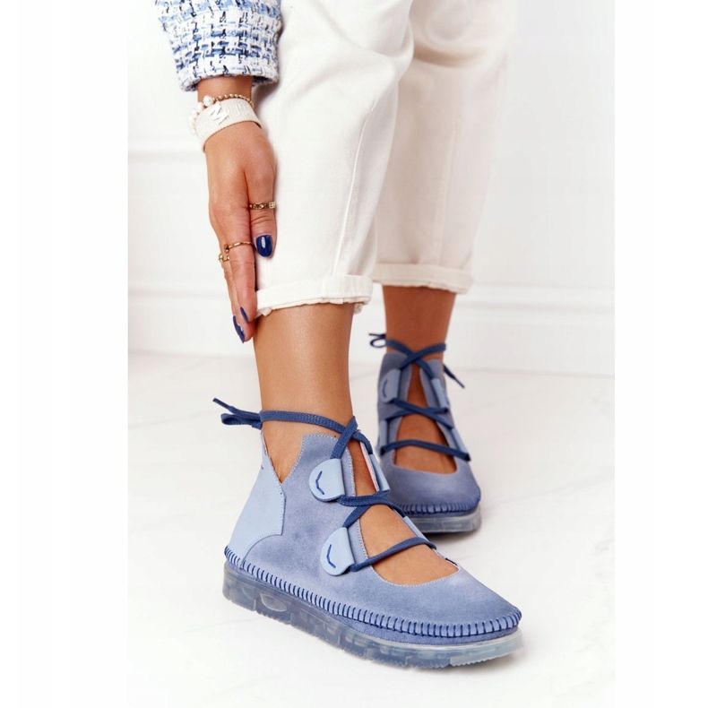 Damen Lederstiefel Maciejka Blau 04457-06 mehrfarbig 1