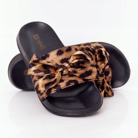 EVE Damenhausschuhe mit Schleife Leopard Beat It braun schwarz 2