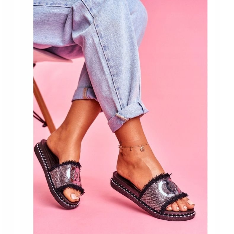 PS1 Flip-Flops mit Kristallen auf der Black Candy Man-Plattform schwarz 1