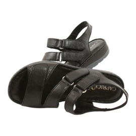 Caprice Bequeme Ledersandalen mit Klettverschluss 28152-26 schwarz 3