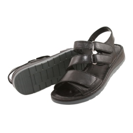 Caprice Bequeme Ledersandalen mit Klettverschluss 28152-26 schwarz 2