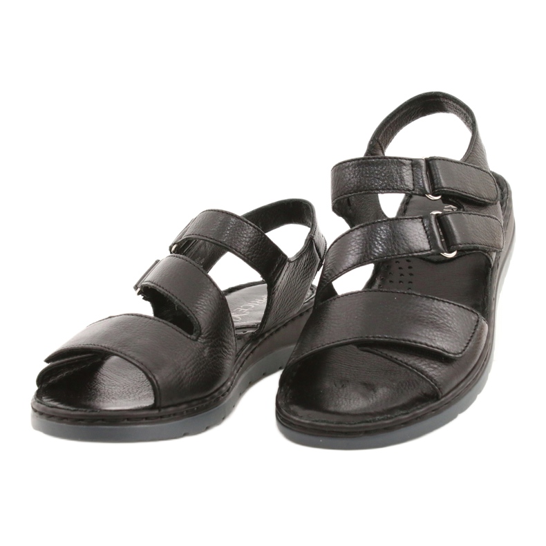 Caprice Bequeme Ledersandalen mit Klettverschluss 28152-26 schwarz 1