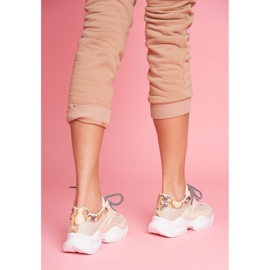 PS1 Damen Sportschuhe Schlangenleder Beige Giselle braun golden 3