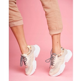 PS1 Damen Sportschuhe Schlangenleder Beige Giselle braun golden 1