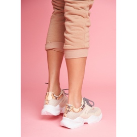 PS1 Damen Sportschuhe Schlangenleder Beige Giselle braun golden 2