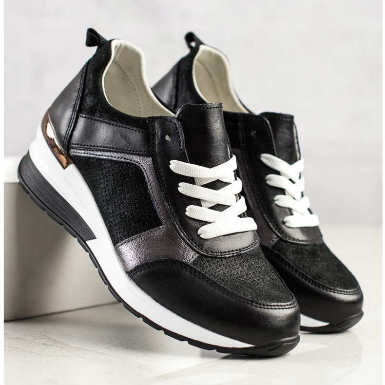 VINCEZA Glitzer-Sneaker schwarz 1