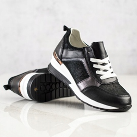 VINCEZA Glitzer-Sneaker schwarz 2