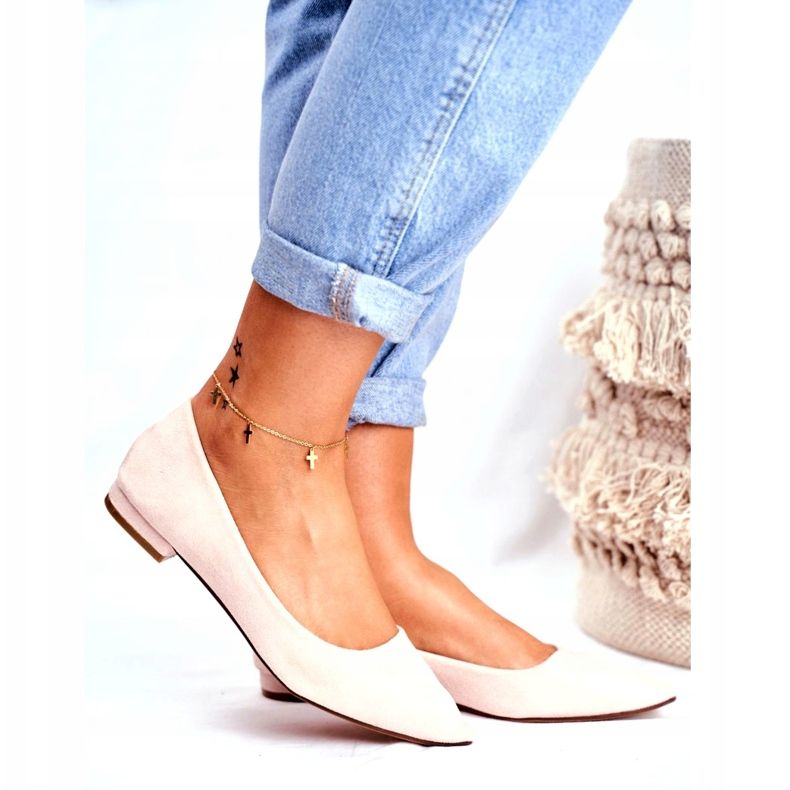 Evento Ballerinas für Damen in Spitz Wildleder Beige Westley 3