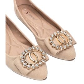 Rote Ballerinas mit Ciara-Schnalle beige 1