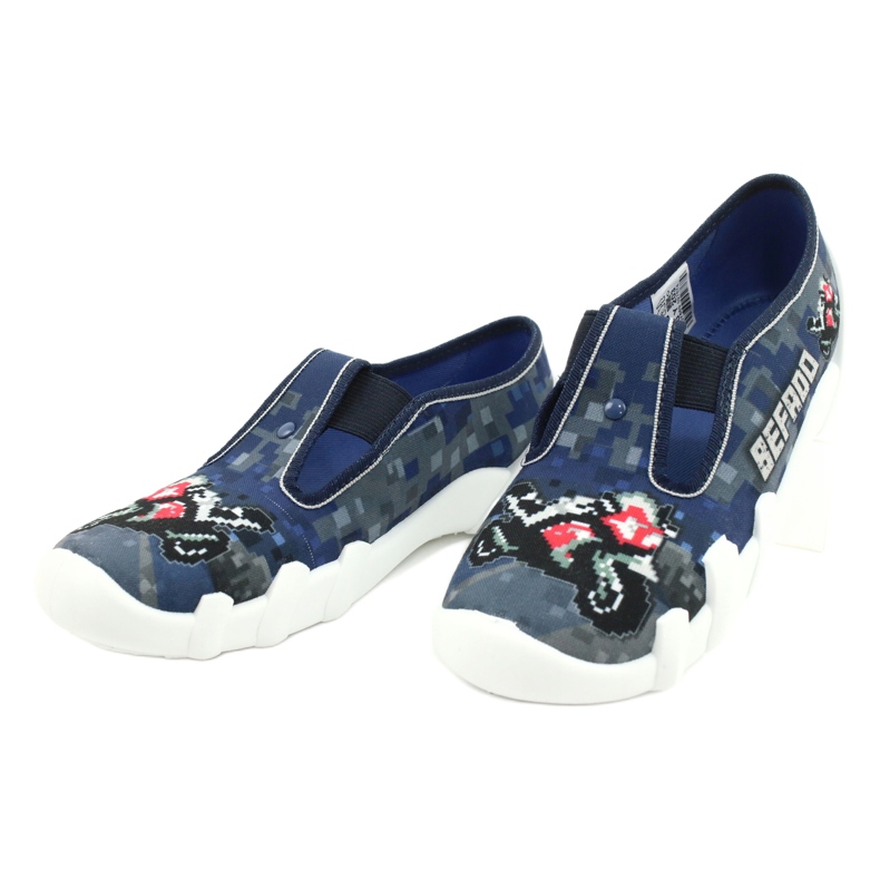 Befado Kinderschuhe 290Y203 navy blau blau grau 3