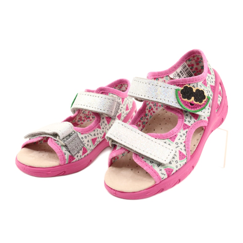 Befado Sandalen Kinderschuhe 065P148 rosa silber- grau 2