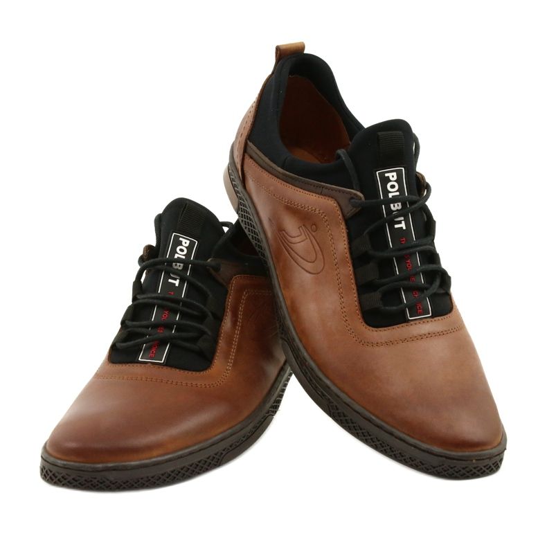 Polbut Herren Leder Freizeitschuhe K24 1337 braun 4