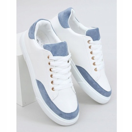 Weiße Damen Sneakers 6110 Blau 1