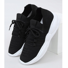 Schwarz LA40 Schwarze Socken Sportschuhe 1