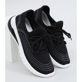 Schwarz 3436 Schwarze Socken Sportschuhe 1