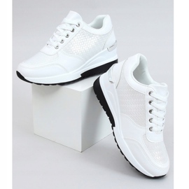 Weiß MY-2717 Weiße Sportschuhe auf einem versteckten Keilabsatz 1