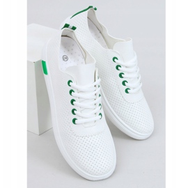Weiße und grüne Sneakers für Damen LA42 Green 1