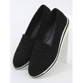 Schwarz 1151 Schwarze Loafer mit hohen Sohlen 1