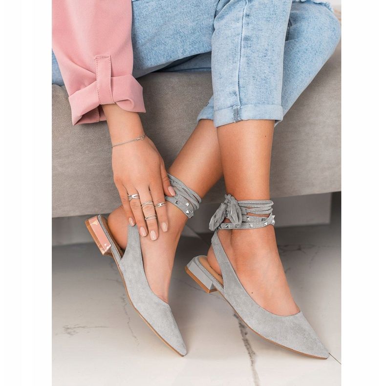 Seastar Pumps mit Zierband grau 1