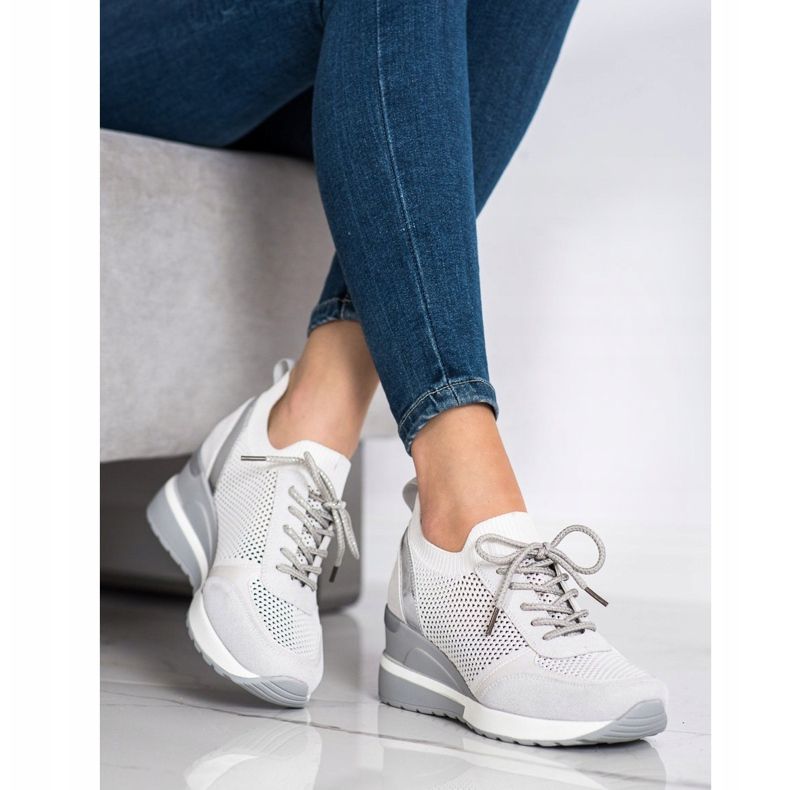 VINCEZA Sneakers mit Lochmuster grau 1