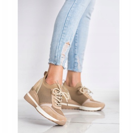 VINCEZA Sneakers mit Lochmuster beige 1