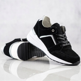 Filippo Schwarze Sportschuhe aus Leder 2