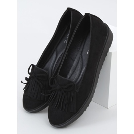 Schwarze Loafer mit Fransen 6429 Schwarz 1